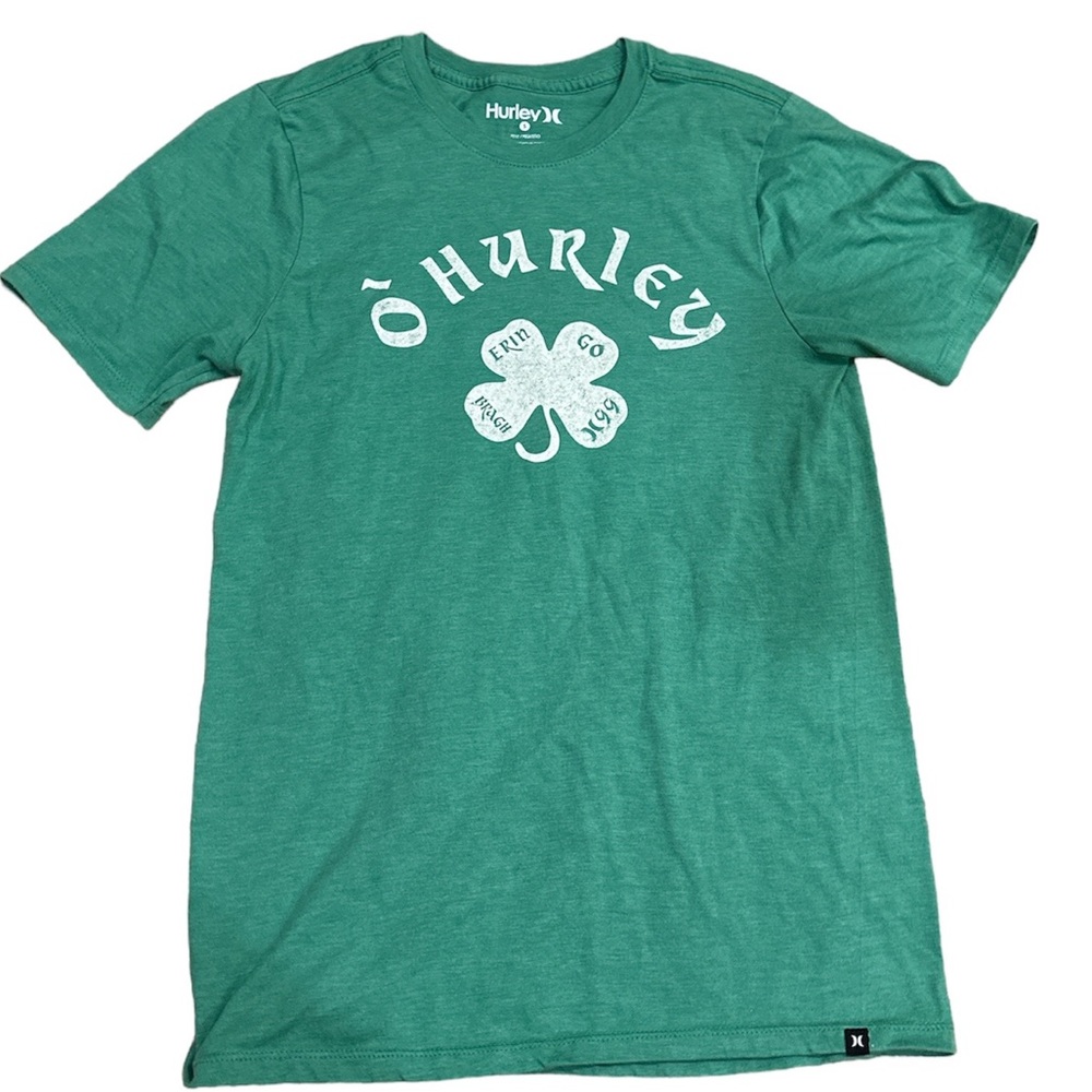 Hurley Shirt Boys Sm Green Short Sleeve Casual Cotton Poly Blend Ireland Irish